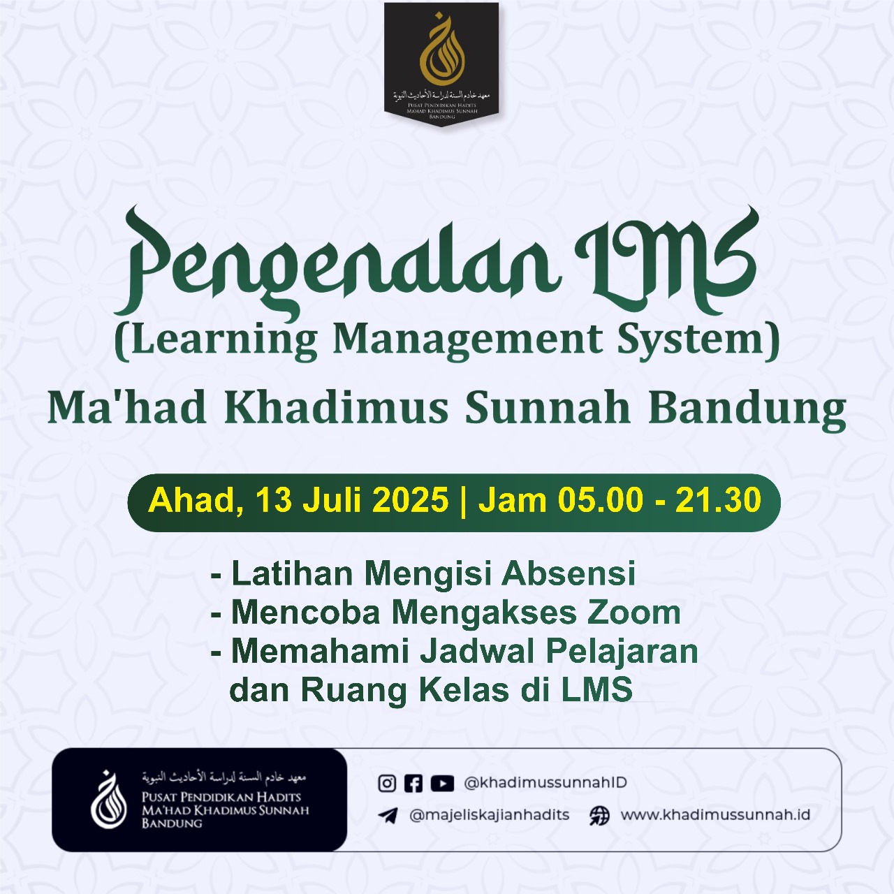 ✅ Pengenalan LMS Mahad Khadimus Sunnah Bandung